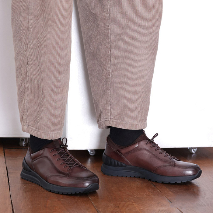 Мужские кроссовки BRUNO RENZONI  коричневые, артикул 0899A-60K